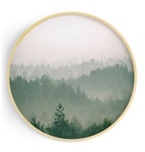 Stockroom Artworks - Circle Canvas Wall Art - Foggy Forrest - More Sizes