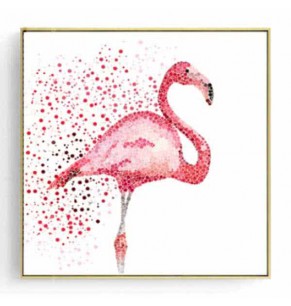 Stockroom Artworks - Square Canvas Wall Art - Collage Flamingo - More Sizes