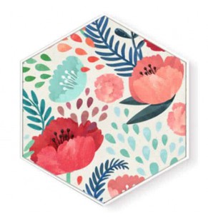 Stockroom Artworks - Hexagon Canvas Wall Art - Floral - More Sizes