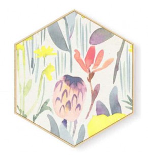 Stockroom Artworks - Hexagon Canvas Wall Art - Blossom Time - More Sizes