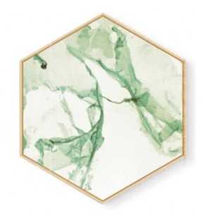 Stockroom Artworks - Hexagon Canvas Wall Art - Arbitrary Green - More Sizes