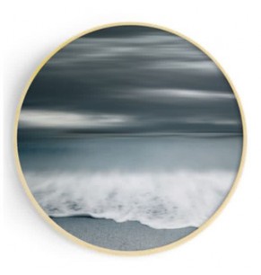 Stockroom Artworks - Circle Canvas Wall Art - Grayscale Waves - More Sizes