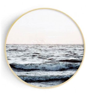 Stockroom Artworks - Circle Canvas Wall Art - Waves - More Sizes