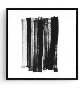 Stockroom Artworks - Square Canvas Wall Art - Vertical Lines - Black Frame - More Sizes