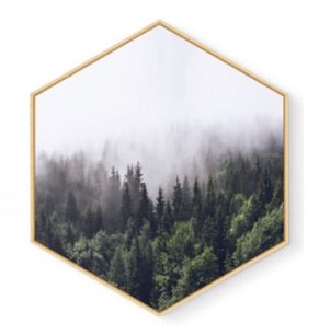 Stockroom Artworks - Hexagon Canvas Wall Art - Fog - More Sizes