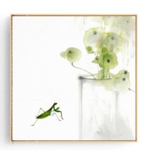 Stockroom Artworks - Square Canvas Wall Art - Watercolor Mantis - More Sizes
