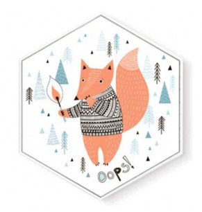 Stockroom Artworks - Hexagon Canvas Wall Art - Fox Lighting Match - More Sizes
