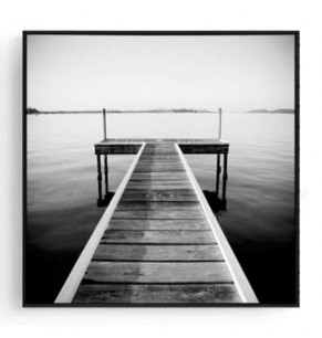 Stockroom Artworks - Square Canvas Wall Art - T-shaped Dock - More Sizes