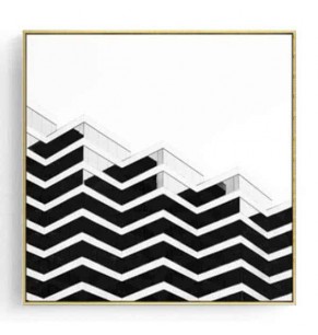 Stockroom Artworks - Square Canvas Wall Art - Monochrome Waves - More Sizes