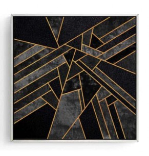 Stockroom Artworks - Square Canvas Wall Art - Polygonal Gray - More Sizes