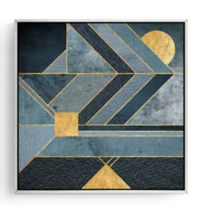 Stockroom Artworks - Square Canvas Wall Art - Polygonal Blue - More Sizes