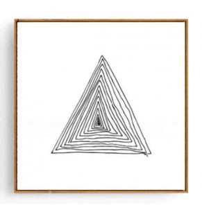 Stockroom Artworks - Square Canvas Wall Art - Penstroke Triangle - More Sizes