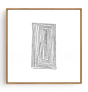 Stockroom Artworks - Square Canvas Wall Art - Penstroke Rectangle - More Sizes