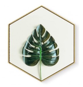 Stockroom Artworks - Hexagon Canvas Wall Art - Monstera Leaf - More Sizes