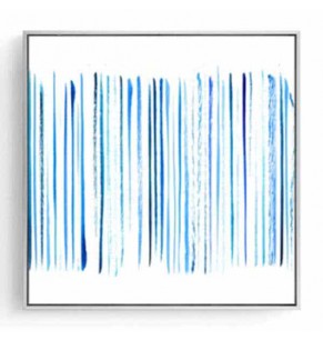 Stockroom Artworks - Square Canvas Wall Art - Blue Lines - More Sizes