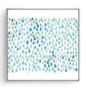 Stockroom Artworks - Square Canvas Wall Art - Bluetone Droplets - More Sizes