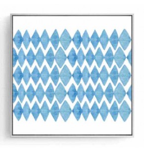 Stockroom Artworks - Square Canvas Wall Art - Blue Diamonds - More Sizes