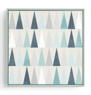 Stockroom Artworks - Square Canvas Wall Art - Geometric Isosceles Triangles II - More Sizes