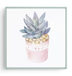 Stockroom Artworks - Square Canvas Wall Art - Potted Rosette - More Sizes