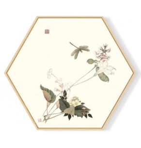 Stockroom Artworks - Hexagon Canvas Wall Art - Dragon Fly - More Sizes