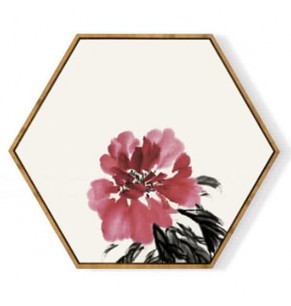 Stockroom Artworks - Hexagon Canvas Wall Art - Single Flower - More Sizes