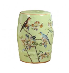 Pagoda Modern Chinese Painting Ceramic Drum Stool