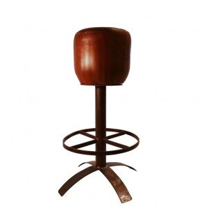 Durden Vintage Style Leather Stool