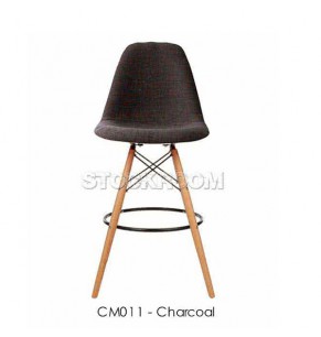 Eames DSW Style Bar Stool - Upholstered - Full Fabric