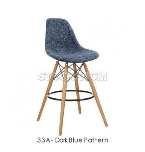 Eames DSW Style Bar Stool - Upholstered - Full Fabric