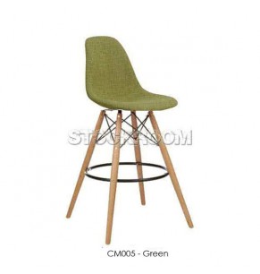 Eames DSW Style Bar Stool - Upholstered - Full Fabric