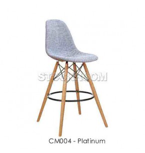 Eames DSW Style Bar Stool - Upholstered - Full Fabric