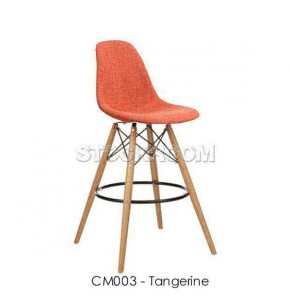 Eames DSW Style Bar Stool - Upholstered - Full Fabric