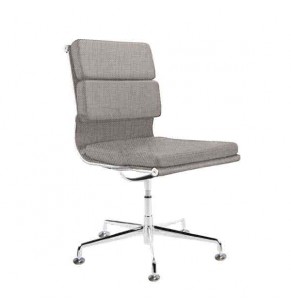Eames Style Fabric Softpad Lowback Fixed Office Chair (Without Armrest)