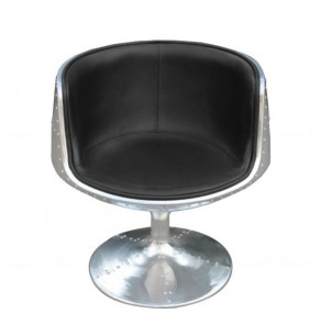 Earhart Aviator Leather Swivel Armchair