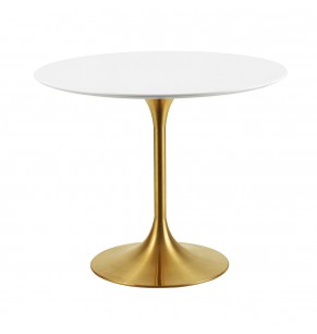 Eero Saarinen Tulip Style Dining Table With Brass Base