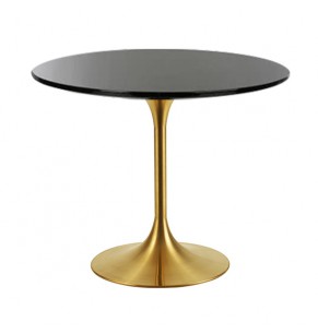 Eero Saarinen Tulip Style Dining Table With Brass Base