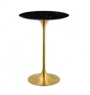 Tulip Style Marble Bar Table With Brass Base