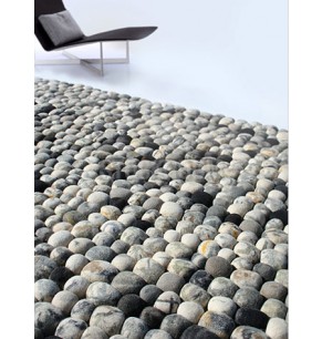 Felted Wool Pebble Rug - Grey