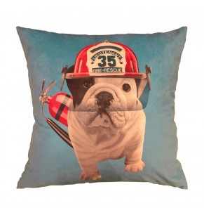 Fire Rescue Bulldog Cushion