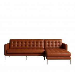 Florence Knoll Style Leather Sofa - L Shape