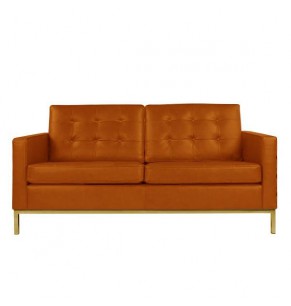 Florence Knoll Style Sofa With Brass Base (2 seater)