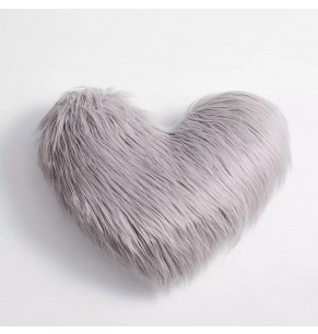 Furry Heart Decorative Cushion