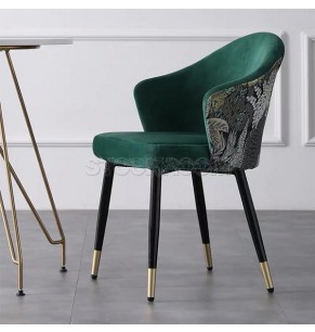 Dahlia Style Velvet Upholstered Dining Chair