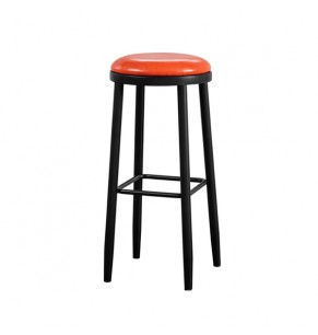 Gable Industrial Style Upholstered Metal Bar Stool