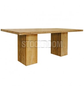 Gemini Solid Recycled Elm Wood Dining Table