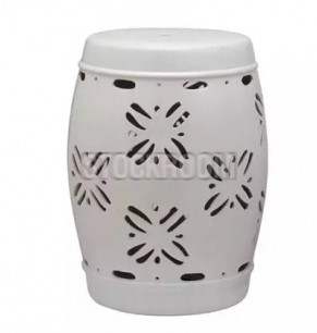 GRAND DRUM / STOOL - GEOMECTRIC FLOWER PATTERN