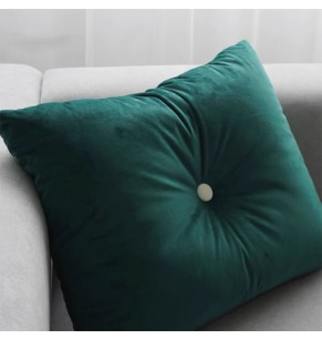 Velvet Button Decorative Cushion