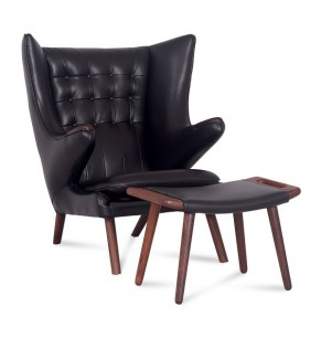 Hans Wegner Style Papa Bear Chair And Ottoman