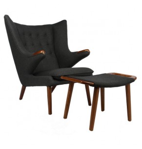 Hans Wegner Style Papa Bear Chair And Ottoman