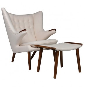 Hans Wegner Style Papa Bear Chair And Ottoman